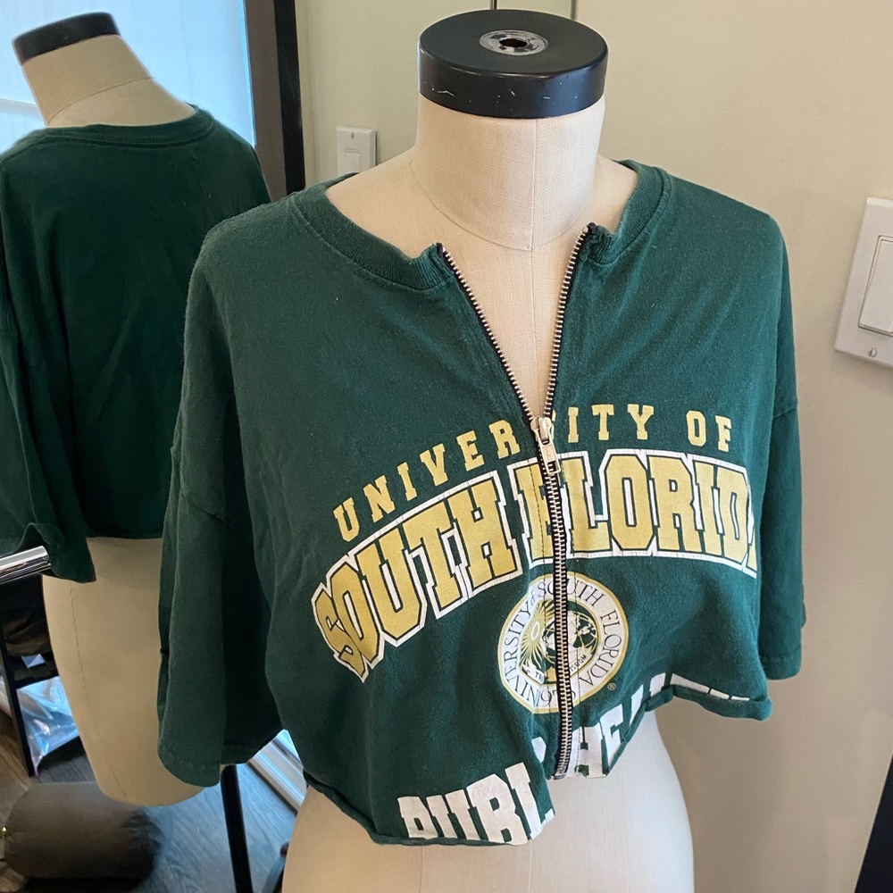 NWT LF Furst of a Kind Cropped University Zip T M